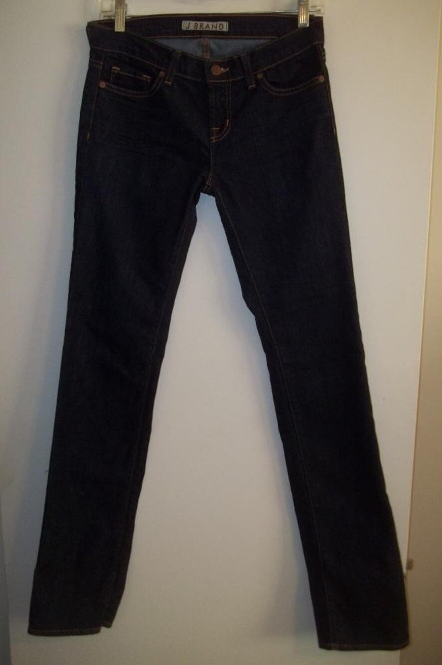 J Brand Dark Blue Denim Cotton & Spandex Cigarette Leg Jeans 26